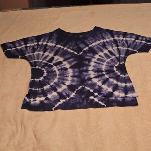 GreenTea Navy Blue Tie-Dye Blouse